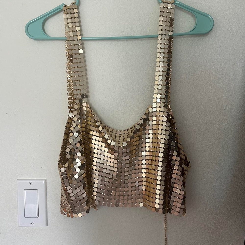 Urban Outfitters Gold Crop Top